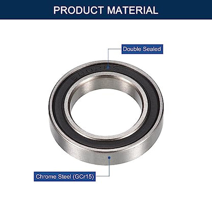 6802-2RS Deep Groove Ball Bearings, ID 15mm x OD 24mm x Width 5mm Double Rubber Sealed Ball Bearing Pre-Lubricated Chrome Steel Z2 Lever 10pcs - size: 6802-2RS 15x24x5mm