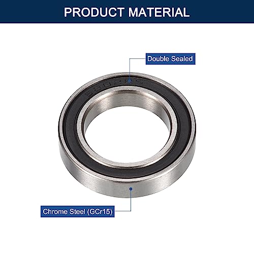 6802-2RS Deep Groove Ball Bearings, ID 15mm x OD 24mm x Width 5mm Double Rubber Sealed Ball Bearing Pre-Lubricated Chrome Steel Z2 Lever 10pcs - size: 6802-2RS 15x24x5mm