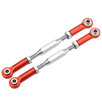 RC Truck Steering Rods, 2 Pcs Aluminium Alloy Steering Linkage Rods for Slash 1/10 Scale RC Truck Remote Control Car Spare Part Accessory (Red)