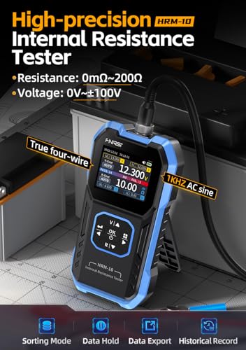 【Upgraded Kelvin Four-Terminal Sensing】 WESTOBIG Battery Tester Internal ResistanceTester for Universal Batteries Meter, Car Battery Tester, 0-100V 0m-200Ω, Digital Battery Analyzer for Automotive