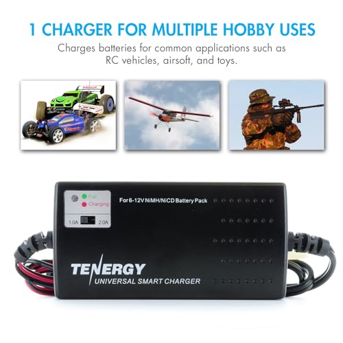 Tenergy Charger and 9.6V NiMH 1600mAh Rechargeable Butterfly Battery Pack with Mini Tamiya Connector for AEG - size: Battery Pack + Charger