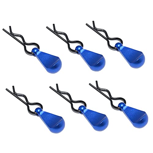 6X Metal Body Clip R-Shape Pins with Pull Tabs for 1/8 and 1/10 Scale RC Car - Metal Construction - Easy Disassembly - Perfect for RC Crawlers, Trucks, gies - 6Pcs Pack - Random