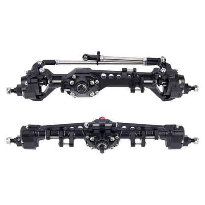 Vanquish F10 Portal Axles, 1/10 RC Aluminum CNC Complete F10 Front & Rear Axles with CNC Machined High Strength Steel Gears for 1/10 RC Crawler Vanquish VS4-10 Axial SCX10 II Upgrades (Black) - color: Black
