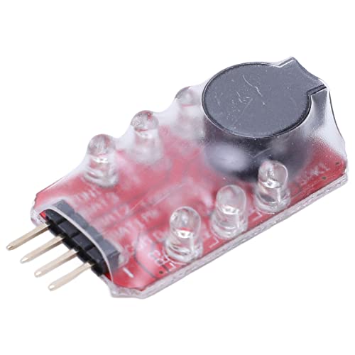 FTVOGUE Lipo Battery Voltage Alarm, Compact Real Time Low Voltage Monitor with Buzzer LED Warning for RC Drones DIY Electronics PCB 2S 3S Battery Checker 5 Pack