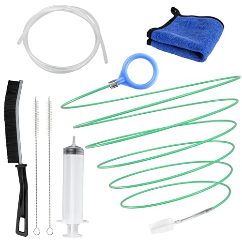ecocstm Auto Sunroof Drain Cleaning Tool, 120 Inch Flexible Drain Brush | Sunroof Drain Cleaner with Pipe Cleaning Brush, Injector Hose and Crevice Brush, Cleaning Tool for Drains, Sewers, Windshield - size: 120 Inch sets