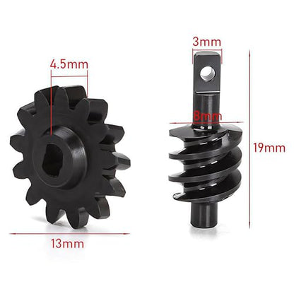 2pcs Steel Axle Differentials Gear 13T/2T Front and Rear Overdrive Differential Worm Gear for Axial SCX24 1/24 RC Crawler Truck Car Upgrades Parts Accessories (2T-13T) - color: 2t-13t