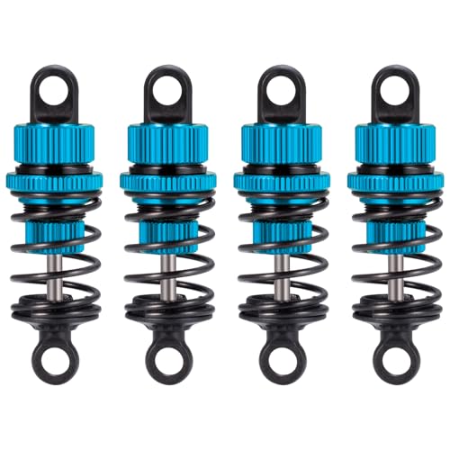 4Pcs JGGZONE 1:10 50mm RC Oil Filled Shock Absorbers Assembled Kit Compatible with Tamiya TT01 TT02 M03 M04 M05 M06 1:10 On Road Car Upgrades Replace Parts (Blue, 50MM) - color: Blue, size: 50MM