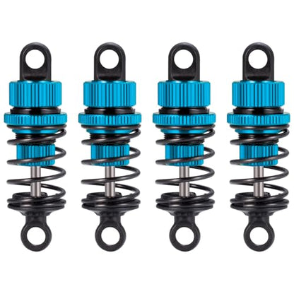 4Pcs JGGZONE 1:10 50mm RC Oil Filled Shock Absorbers Assembled Kit Compatible with Tamiya TT01 TT02 M03 M04 M05 M06 1:10 On Road Car Upgrades Replace Parts (Blue, 50MM) - color: Blue, size: 50MM