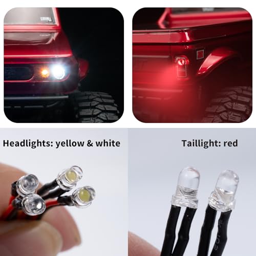 1:18th RC Car Light Kits Front Rear LED Lamp Upgrades for 1/18 Redcat Ascent Rock RC Crawler Car