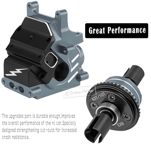 RC F/R Gearbox Case Diff 43t &10t Input Gear Upgrades for 1/8 Kraton/Outcast/Talion 6S BLX EXB,Notorious 6S BLX,1/7 Mojave 6S BLX EXB,BigRock/Fireteam 6S BLX,Titanium - color: Titanium(1set)