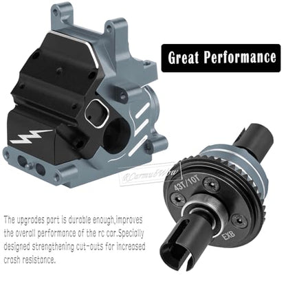 RC F/R Gearbox Case Diff 43t &10t Input Gear Upgrades for 1/8 Kraton/Outcast/Talion 6S BLX EXB,Notorious 6S BLX,1/7 Mojave 6S BLX EXB,BigRock/Fireteam 6S BLX,Titanium - color: Titanium(1set)