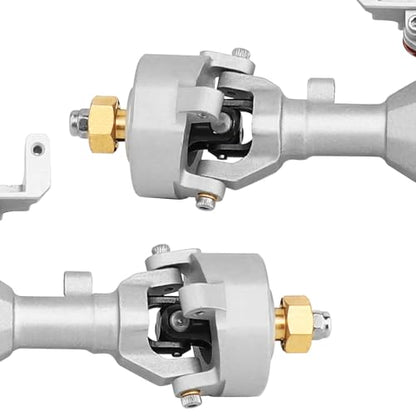 Diamond Shape SCX24 Aluminum Axle Upgrades for Axial SCX24 Deadbolt C10 JLU Gladiator Bronco 1/24 RC Crawler (Silver) - color: Silver