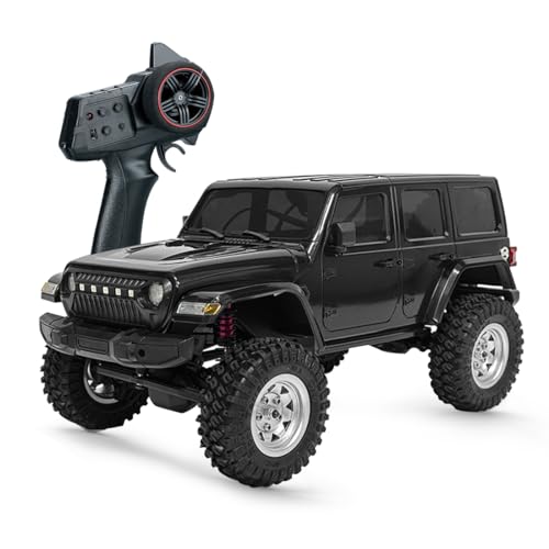 1/18 Scale 4WD RC Crawler, Full Proportional Off Road Remote Control Truck with LED Lights, Waterproof ESC, High Torque Motor, All Terrain RC Drift Vehicle Model for Adults - size: 4 Battery
