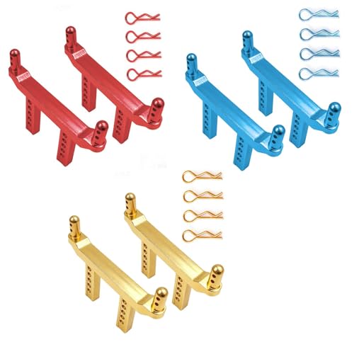 2 Pieces of 1/16 Scale RC Body Post Mounting Kit, Replacement Body Shell for Model 16101 16103, Modified DIY, Red - color: Red