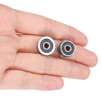 uxcell F624-2RS Flanged Ball Bearing 4x13x5mm Double Sealed Chrome Steel Flange Bearings, 10pcs - size: F624-2RS