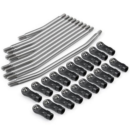RC Car Models Parts for Axial for Scx10 Ii 90046 1/10 Rc Car 10Pcs 313 324Mm Stainless Steel Link Rod Set Linkage Steering W Nylon Ball End(324mm) - size: 324mm