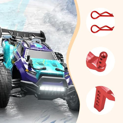 2 Pieces of 1/16 Scale RC Body Post Mounting Kit, Replacement Body Shell for Model 16101 16103, Modified DIY, Red - color: Red