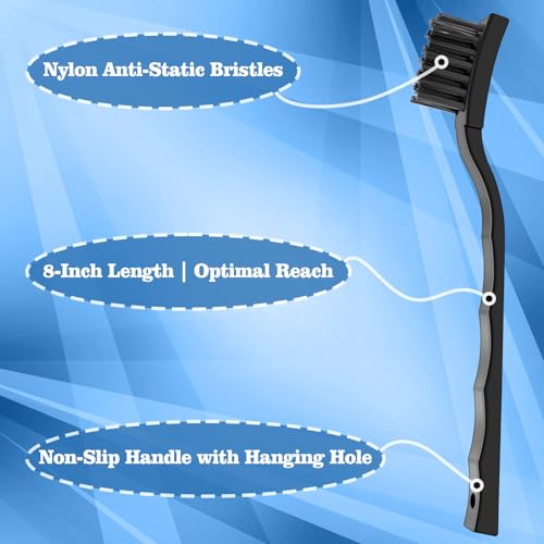 Anti Static Brush Kit,5PCS ESD Brush for Electronics Cleaning,ESD-Safe Nylon Bristles PCB Cleaning Brush,Static Dissipative Keyboard Cleaning Brushes Set for PC Motherboard Circuit Board Components