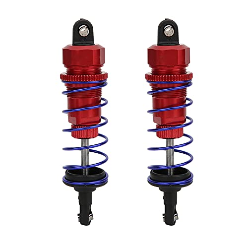 2pcs 92mm RC Oil Pressure Adjustable Front Shock Damper, 1/10 RC Car Shock Absorber, Upgraded Aluminum Alloy Buggy Suspension for ZD Racing HSP Hongnor LRP HPI (Red) - color: Red