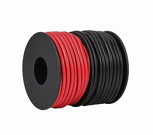 TUOFENG 18 AWG Silicone Wire, 100 ft Red and Black | Flexible Stranded Tinned Copper Hookup Wire, 600V High Temperature, For Automotive, RC, Battery, LED and DIY Projects - size: 18 AWG Silicone Wire 2 Colors 50ft Each