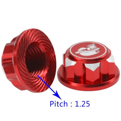 17mm Hex Wheel Nuts Adapter Dustproof Caps 1.25 Thread Compatible with Traxxas X-Maxx Summit E-Revo HPI HSP Losi Kyosho Tamiya Himoto 1/8 RC Buggy Car (Red) - color: Red