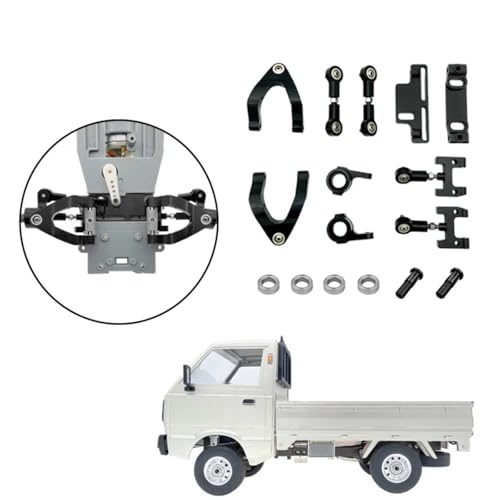 RC Vehicles Parts for WPL D12 D42 rc Car Spare Parts Upgrade Metal Steering Cup Upper Lower for Swing Arm for Seat Slider Turning Block(Silver) - color: Silver