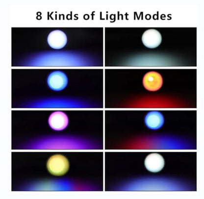 RC LED Rock Light Kit 8 Lamp Beads 8 Light Modes Chassis Light for 1/10 Bronco TRX4 1979 RC Crawler Upgrades Parts(Black)