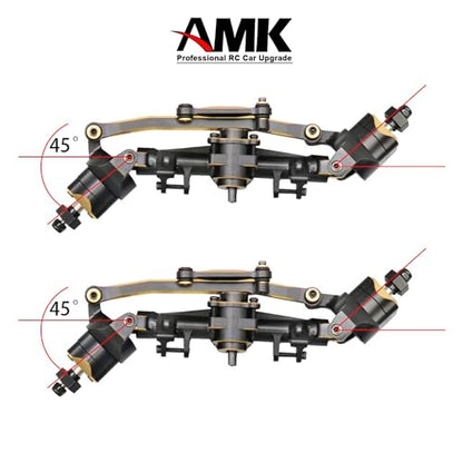 AMK 2pcs SCX24 Brass Front Axles (SCX24 4Wheel Steer) with 7mm Hex Wheel Hubs Counterweights for 1/24 RC Crawler Axial AX24 FCX24 SCX24 Upgrades