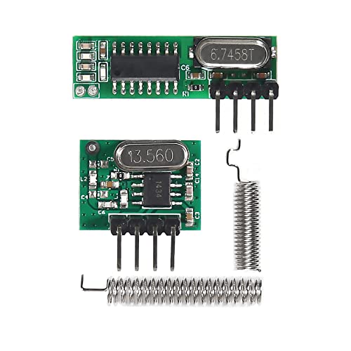 5pcs 433mhz Wireless RF Transmitter and Receiver with Antenna Ask Remote Control Module DIY Kit for Arduino
