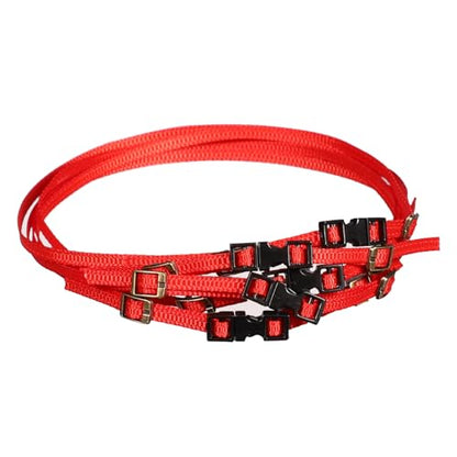 5 Pack RC Crawler Roof Rack Tie Down Straps with Buckles, 300mm, for 1/10 1/18 1/24 Scale Models Compatible with SCX24 TRX4M TRX4 TRX6 SCX10 (Red) - color: Red