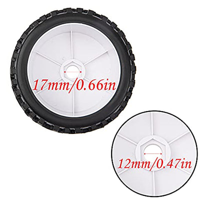 17mm Hub 4.52''OD Rubber Tires & Plastic Wheel Rim with Foam for 1/8 Scale Arrma Python HSP Redcat Kyosho ExceedRC Traxxas Losi HPI XTR Badlands Off-Road RC Buggy, Black