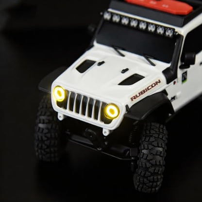 RC Car LED Head Lights Bar for Axial SCX30 1/30 Jeep Wrangler, 7-Light Roof Light Kit with Wiring Harness (Angel Eye Light-Yellow) - color: Angel Eye Light-Yellow