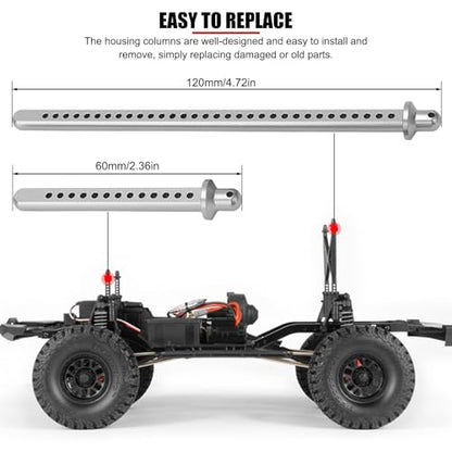 4Pcs RC Car Shell Column Aluminum Alloy Front Rear Extended Body Post Mount Shell for Axial SCX10 90046 1/10