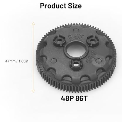 daitoku 48P 86T Spur Gear Transmission Gears RC Upgrade Parts 5Pcs for 1/10 Slash 2WD Rustler Stampede Bandit VXL XL-5 - size: 48P 86T