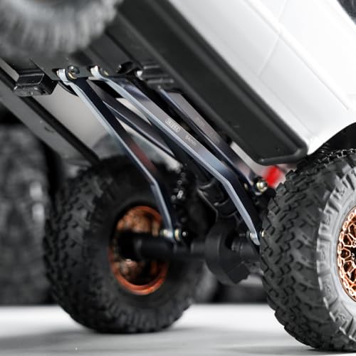 INJORA Aluminum High Clearance 4 Links Set for 1/24 Axial SCX24 GX470 RC Crawler Upgrade(Grey) - color: Grey