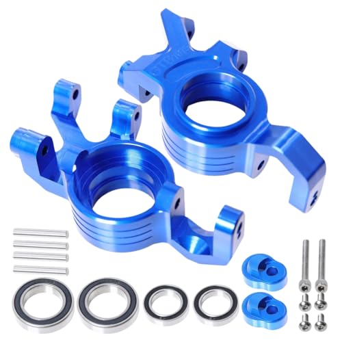 GTBRacing X-Maxx CNC Aluminum 7075 Front Steering Spindle Block Knuckles Set for 1/5 RC Car Tra-xxas Xmaxx 6S 8S Upgrade Part (Front Knuckle Blue) - color: Front Knuckle Blue