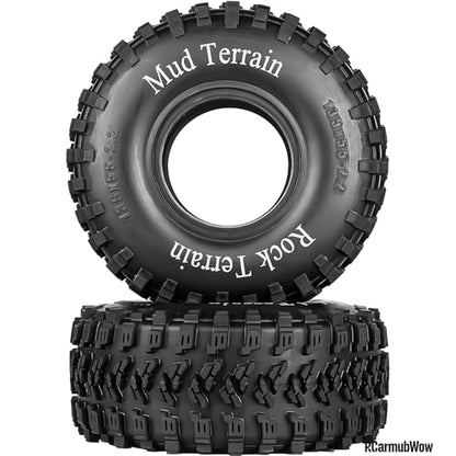 2.2 Inch RC Crawler Tires, 135x55mm Rubber Mud Terrain Tyres w/Foam Inserts, Compatible with TRX4 SCX10 Capra AMG 6x6 Gen8 Everest Gen7 Pro, RCarmubWow 2.2 RC Tires 1/10 Rock Crawler Upgrades Parts