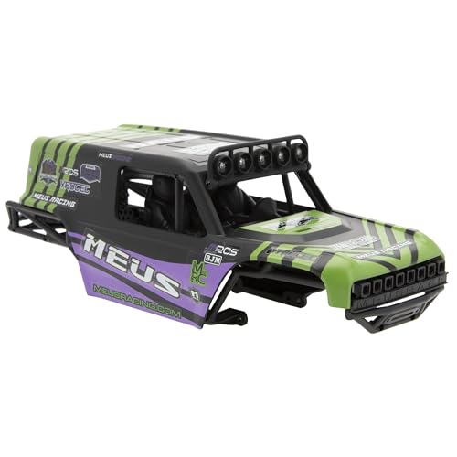 MEUS Racing MB18 TRX4M Body & Chassis Kit for Traxxas TRX4M Defender Bronco K10 F150 High Trail 1/18 RC Crawler Upgrades Parts (Green&Purple) - color: Green&purple