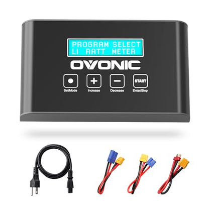 OVONIC Mate1 LiPo Battery Charger 100W 10A Smart RC Charger for 1S-6S LiPo/Life Batteries and 3-18S NiMH, XT60 Connector (Upgraded Version, No Balance Board)