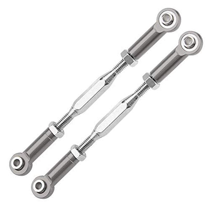 RC Truck Steering Rods, 2 Pcs Aluminium Alloy Steering Linkage Rods for Slash 1/10 Scale RC Truck Remote Control Car Spare Part Accessory (Grey)