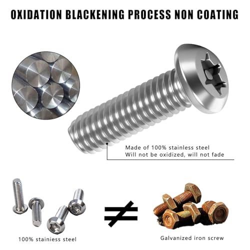 3rd-Gen Upgraded Anti Theft License Plate Screws Kit, Rustproof Stainless Steel License Plate Bolts, M6 (1/4") Fasteners with Caps, Front & Rear Mounting Hardware for Car, Truck, Motorcycle