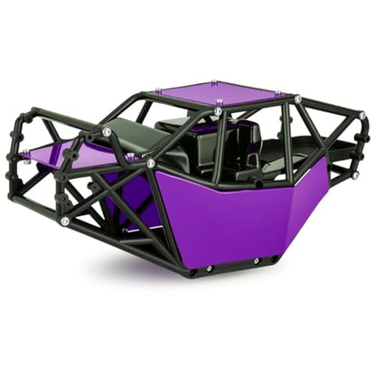 AMK RC Crawler Roll Cage, 1/10 Scale Nylon Rock Buggy Body Cage for Axial SCX10 SCX10 II, Durable RC Rock Crawler Upgrade Part (Purple) - color: Purple