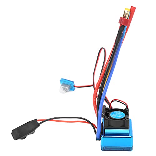 80A Brushless ESC Electric Speed Controller, Waterproof Brushless ESC for 1/10 1/12 RC Car and Boat, Sensorless Compatible with 2-3S LiPo Battery, T Plug and 4mm Banana