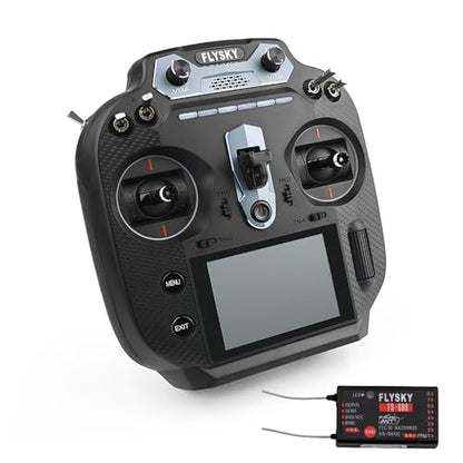 GoolRC Flysky FS-ST16 2.4GHz 16CH Radio Transmitter with FS-SR8 Receiver, 3.5 Inch IPS Screen Dual Antenna Remote Controller with Receiver for RC Car Boat Airplane (Left Hand Throttle)
