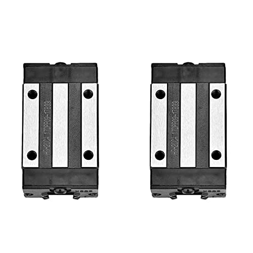 [2 Pack] HGR20/HGH20 150mm / 5.9inch Linear Sliding Rail Guide with 2 Pcs HGH20CA Linear Bearing Sliding Carriage Block for 3D Printer, CNC Machine and Routers (150mm) - size: 150mm