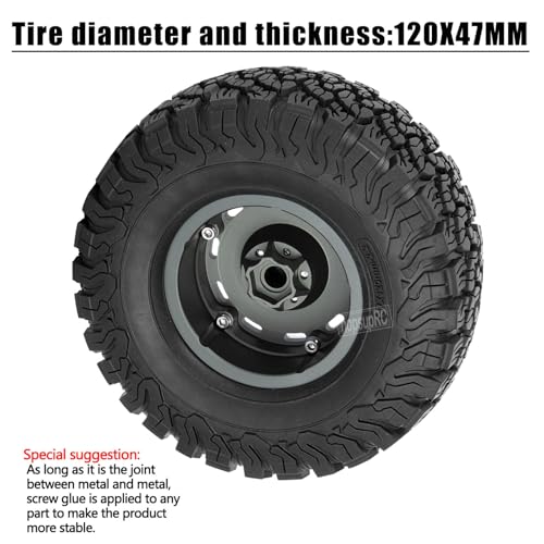 RC 2.2in Wheels&Wheel Rim Tires Beadlock Wheel for 1/10 SCX10 AMG 6x6 TRX4 Red cat Gen8 Red cat Everest gen 7 Pro.Aluminium Wheel Hub Rim Wheel Rim.Titanium (4PCS) - color: Titanium(4pcs）