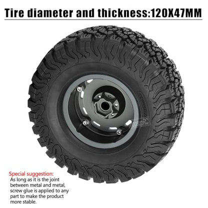 RC 2.2in Wheels&Wheel Rim Tires Beadlock Wheel for 1/10 SCX10 AMG 6x6 TRX4 Red cat Gen8 Red cat Everest gen 7 Pro.Aluminium Wheel Hub Rim Wheel Rim.Titanium (4PCS) - color: Titanium(4pcs）