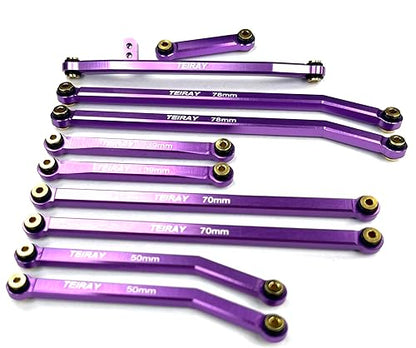 SCX24 Links Upgrades High Clearance RC Crawler Car Steering Rod Tie for SCX24 Gladiator 1/24 RC Crawler Car Axial AXI00005 10PCS (Purple)