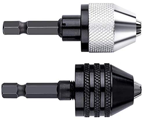 aiyun Impact Drill Adapter Keyless Chuck Hex Shank (0.3-6.5mm,0.3-6.5mm) - size: 0.3-6.5mm x 2
