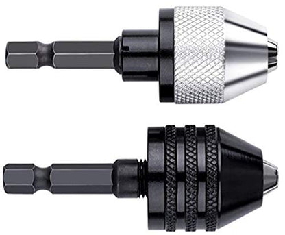 aiyun Impact Drill Adapter Keyless Chuck Hex Shank (0.3-6.5mm,0.3-6.5mm) - size: 0.3-6.5mm x 2